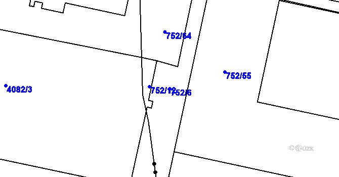 Parcela st. 752/6 v KÚ Malešice, Katastrální mapa