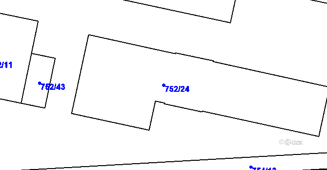 Parcela st. 752/24 v KÚ Malešice, Katastrální mapa