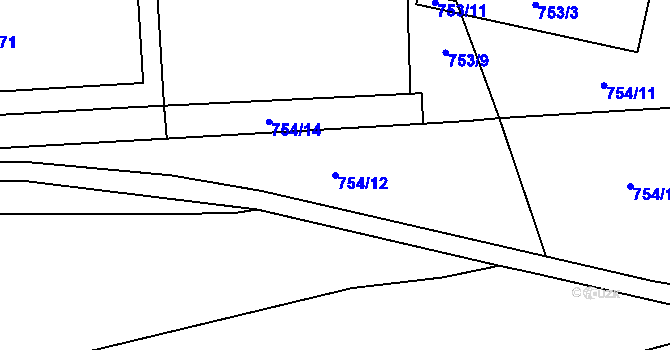 Parcela st. 754/12 v KÚ Malešice, Katastrální mapa