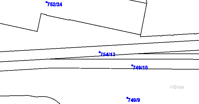 Parcela st. 754/13 v KÚ Malešice, Katastrální mapa