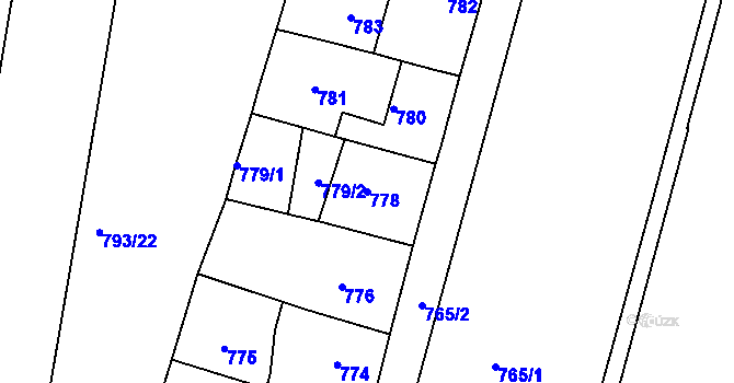 Parcela st. 778 v KÚ Malešice, Katastrální mapa
