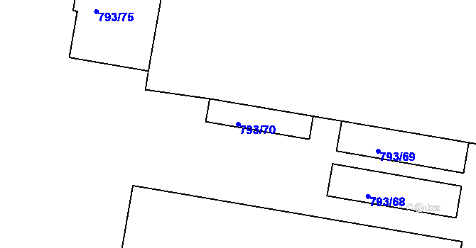 Parcela st. 793/70 v KÚ Malešice, Katastrální mapa