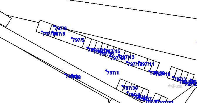 Parcela st. 797/16 v KÚ Malešice, Katastrální mapa