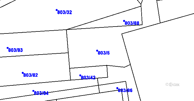 Parcela st. 803/5 v KÚ Malešice, Katastrální mapa