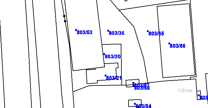 Parcela st. 803/20 v KÚ Malešice, Katastrální mapa