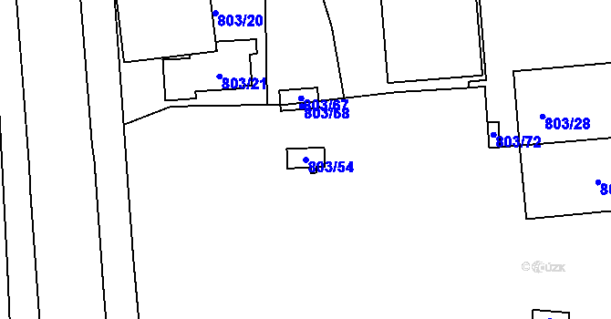 Parcela st. 803/54 v KÚ Malešice, Katastrální mapa