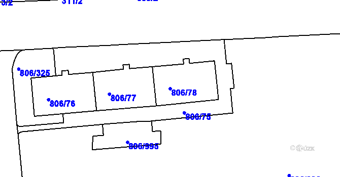 Parcela st. 806/78 v KÚ Malešice, Katastrální mapa