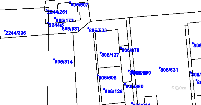 Parcela st. 806/127 v KÚ Malešice, Katastrální mapa