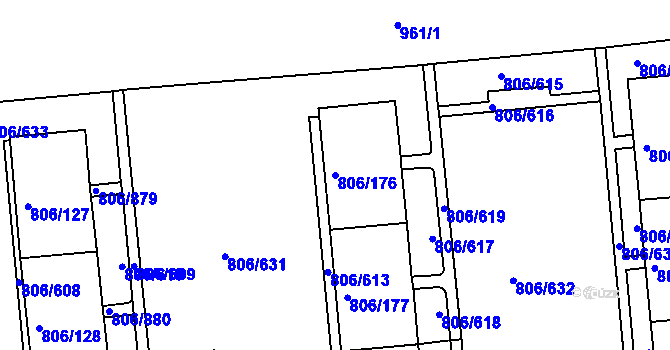 Parcela st. 806/176 v KÚ Malešice, Katastrální mapa
