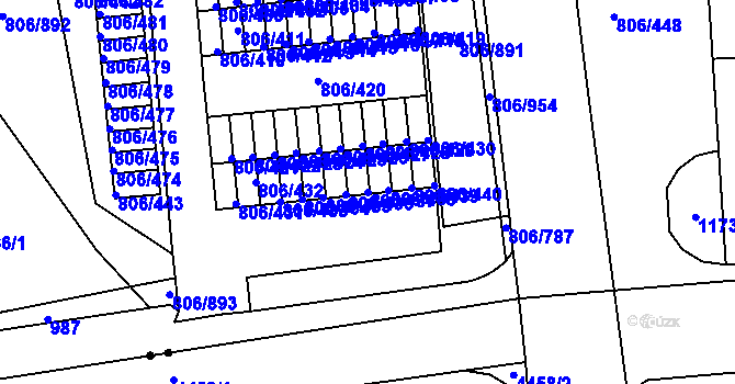 Parcela st. 806/437 v KÚ Malešice, Katastrální mapa