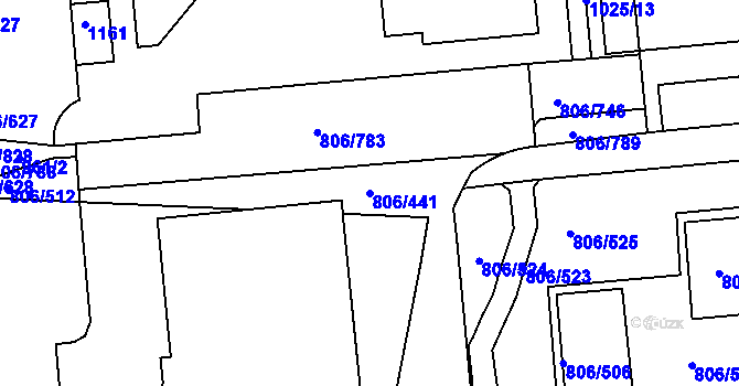 Parcela st. 806/441 v KÚ Malešice, Katastrální mapa