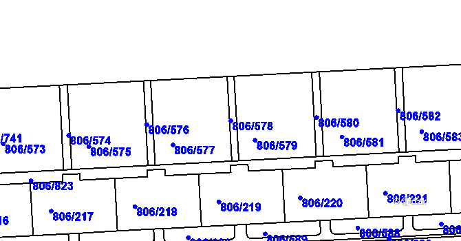 Parcela st. 806/578 v KÚ Malešice, Katastrální mapa