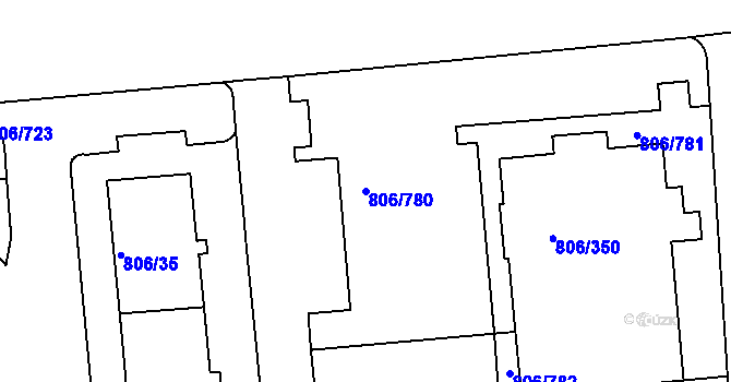 Parcela st. 806/780 v KÚ Malešice, Katastrální mapa