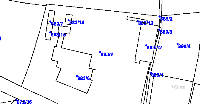 Parcela st. 883/2 v KÚ Malešice, Katastrální mapa