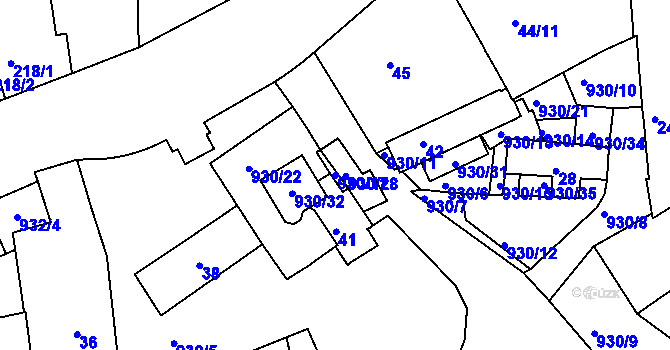 Parcela st. 930/17 v KÚ Malešice, Katastrální mapa