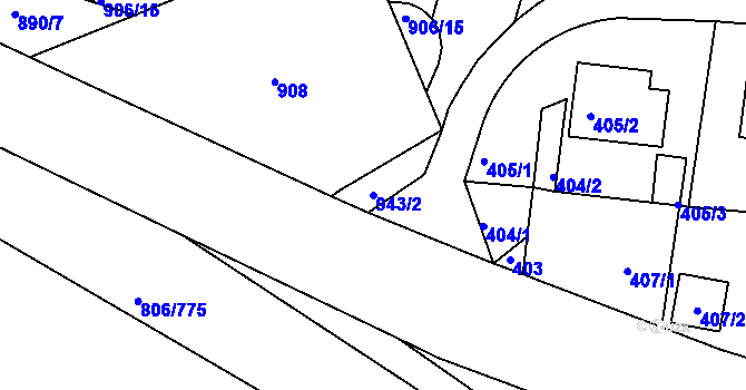 Parcela st. 943/2 v KÚ Malešice, Katastrální mapa