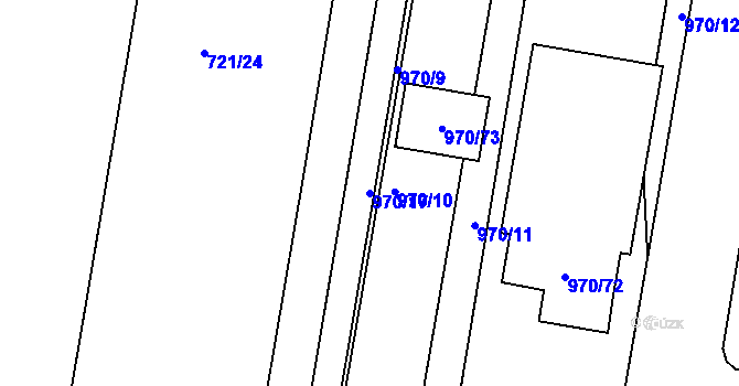 Parcela st. 970/17 v KÚ Malešice, Katastrální mapa