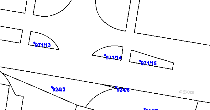 Parcela st. 971/14 v KÚ Malešice, Katastrální mapa