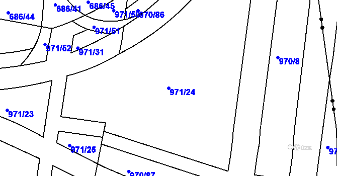 Parcela st. 971/24 v KÚ Malešice, Katastrální mapa