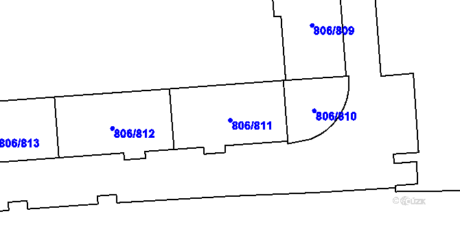 Parcela st. 806/811 v KÚ Malešice, Katastrální mapa