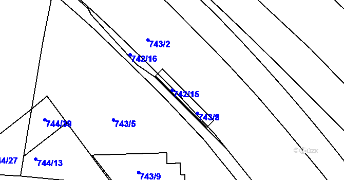Parcela st. 742/15 v KÚ Malešice, Katastrální mapa