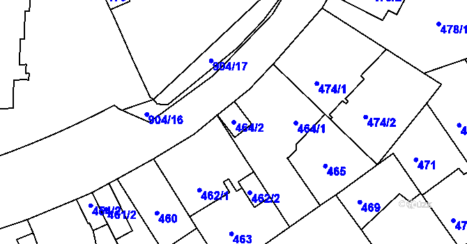 Parcela st. 464/2 v KÚ Malešice, Katastrální mapa