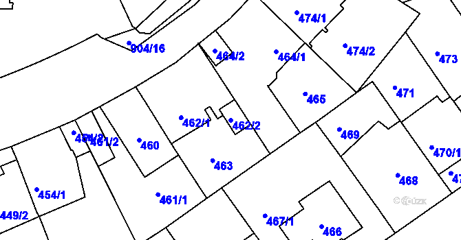 Parcela st. 462/2 v KÚ Malešice, Katastrální mapa