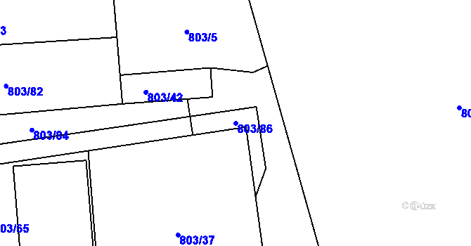 Parcela st. 803/86 v KÚ Malešice, Katastrální mapa