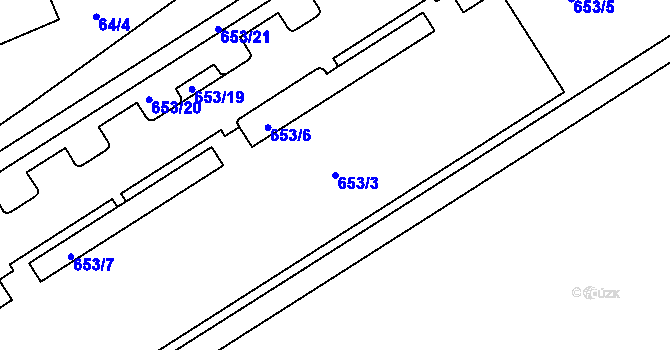 Parcela st. 653/3 v KÚ Malešice, Katastrální mapa