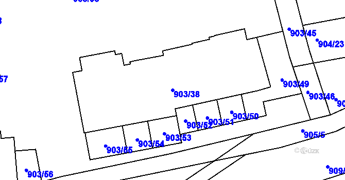 Parcela st. 903/38 v KÚ Malešice, Katastrální mapa