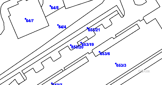 Parcela st. 653/19 v KÚ Malešice, Katastrální mapa