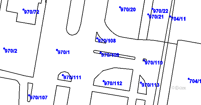 Parcela st. 970/109 v KÚ Malešice, Katastrální mapa