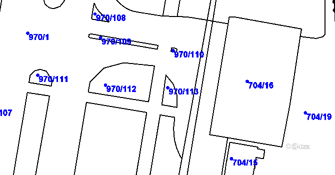 Parcela st. 970/113 v KÚ Malešice, Katastrální mapa