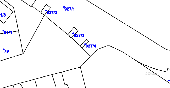 Parcela st. 927/4 v KÚ Malešice, Katastrální mapa