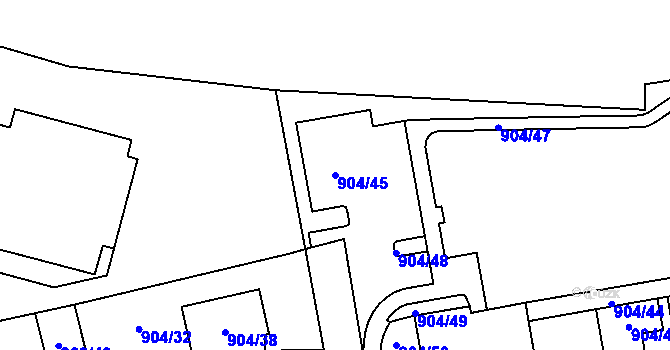 Parcela st. 904/45 v KÚ Malešice, Katastrální mapa