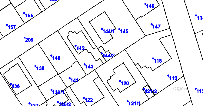 Parcela st. 144/2 v KÚ Malešice, Katastrální mapa