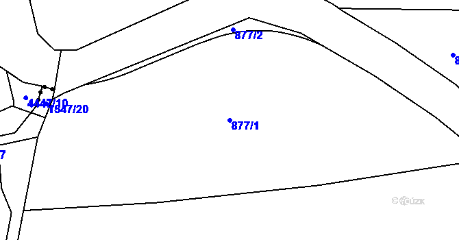 Parcela st. 877/1 v KÚ Malešice, Katastrální mapa