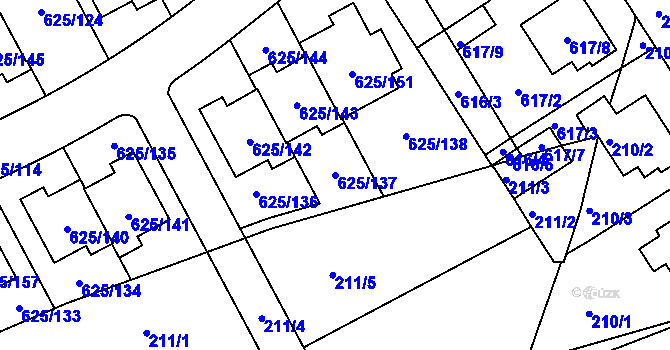 Parcela st. 625/137 v KÚ Malešice, Katastrální mapa