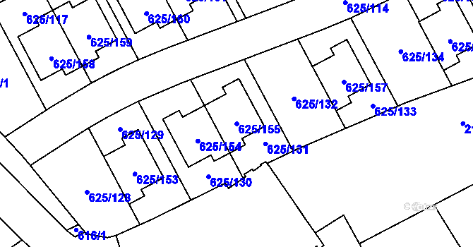 Parcela st. 625/155 v KÚ Malešice, Katastrální mapa