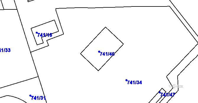 Parcela st. 741/46 v KÚ Malešice, Katastrální mapa