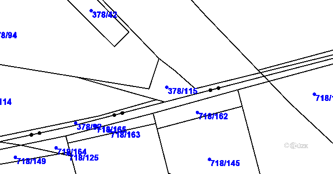 Parcela st. 378/115 v KÚ Štěrboholy, Katastrální mapa