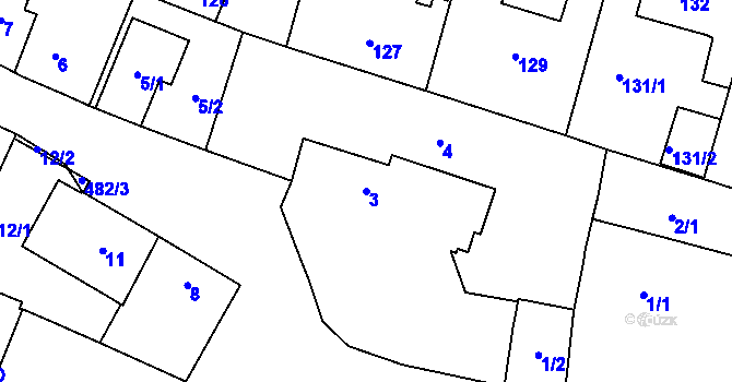 Parcela st. 3 v KÚ Štěrboholy, Katastrální mapa