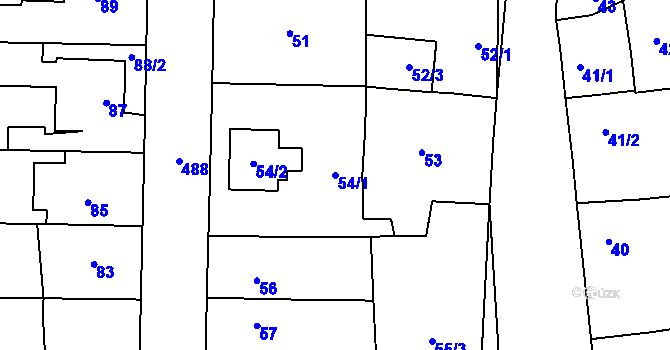 Parcela st. 54/1 v KÚ Štěrboholy, Katastrální mapa
