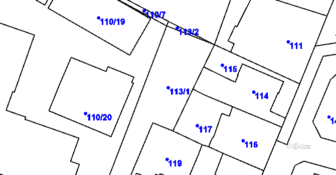 Parcela st. 113/1 v KÚ Štěrboholy, Katastrální mapa