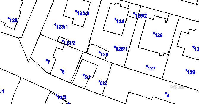 Parcela st. 126 v KÚ Štěrboholy, Katastrální mapa