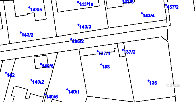 Parcela st. 137/1 v KÚ Štěrboholy, Katastrální mapa