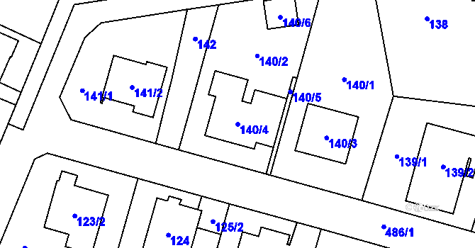 Parcela st. 140/4 v KÚ Štěrboholy, Katastrální mapa