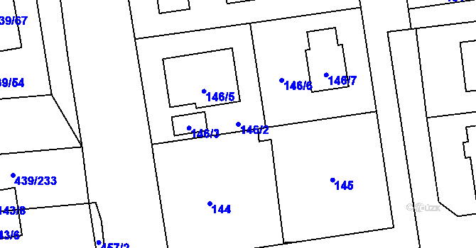 Parcela st. 146/2 v KÚ Štěrboholy, Katastrální mapa
