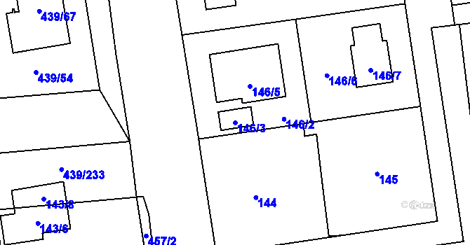 Parcela st. 146/3 v KÚ Štěrboholy, Katastrální mapa
