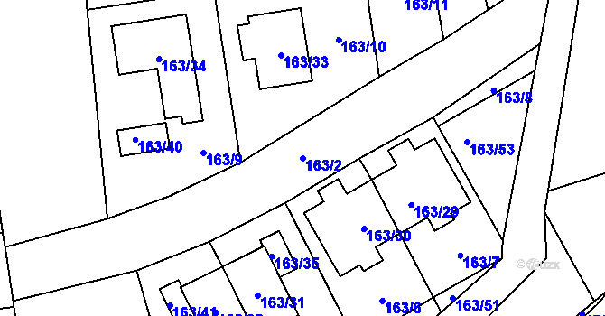Parcela st. 163/2 v KÚ Štěrboholy, Katastrální mapa